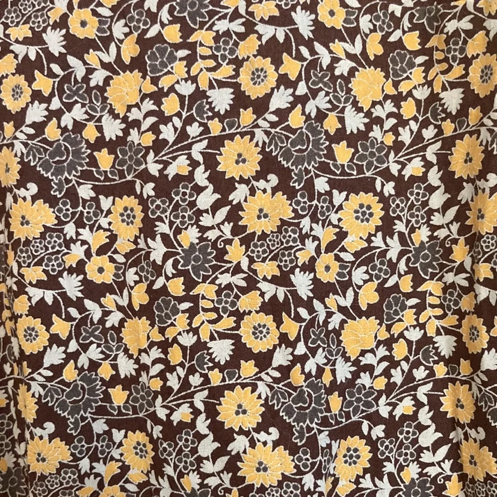 Christy Dawn Floral Wrap Maxi Dress in Brown and Yellow - Picture 2 of 4